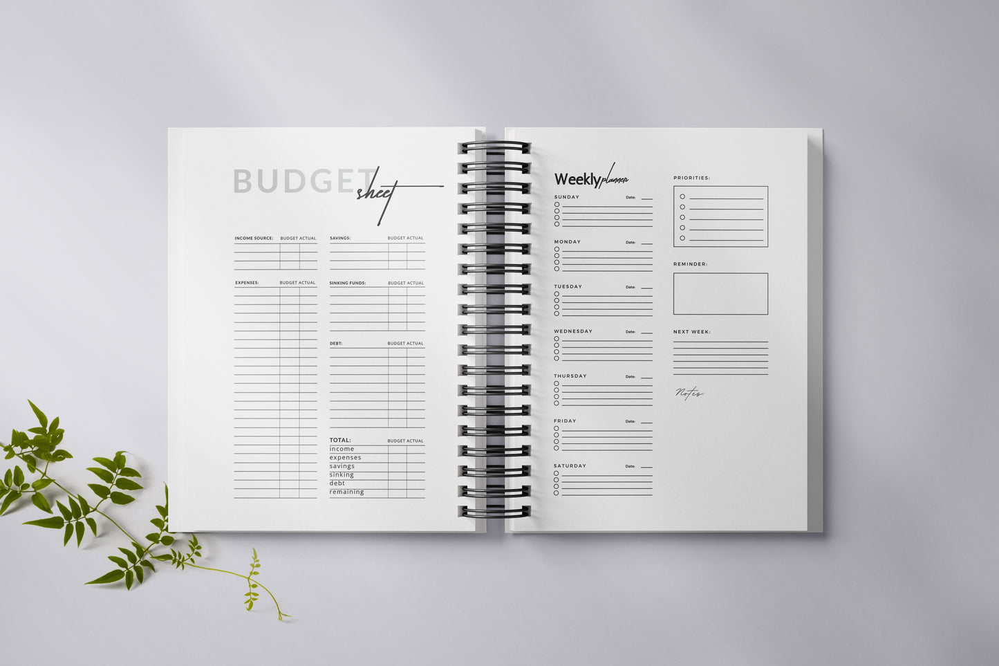 White Cut The Check Undated Planner + Free Gold Pen & Gold Paper Clips [PREORDER Ship Date 12/09]