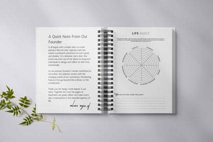 White Cut The Check Undated Planner + Free Gold Pen & Gold Paper Clips [PREORDER Ship Date 12/09]